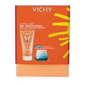 Vichy Capital Soleil Promo DRY TOUCH SPF50+ Αντηλιακή Κρέμα Προσώπου για Ματ Αποτέλεσμα 50ml με ΔΩΡΟ Mineral89 Κρέμα Booster Ενυδάτωσης 15ml