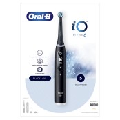 Oral-B iO Series 6 Black Lava Hλεκτρική Οδοντόβουρτσα με Τεχνητή Νοημοσύνη και Θήκη Ταξιδιού σε Μαύρο Χρώμα