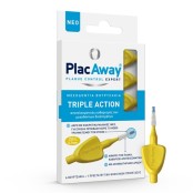 Plac Away Triple Action Μεσοδόντια Βουρτσάκια 0.7mm ISO 4 Κίτρινο 6τμχ