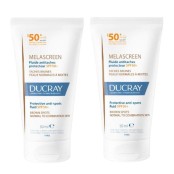 Ducray Promo Melascreen Fluide Αντηλιακό Προσώπου για Κανονικό προς Μεικτό Δέρμα με Καφέ Κηλίδες SPF50+ 2x50ml