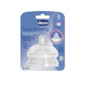 Chicco Θηλή Σιλικόνης Γρήγορης Ροής Natural Feeling 6Μ+  2 units