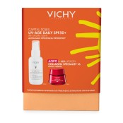 Vichy Capital Soleil Promo UV-AGE DAILY SPF50+ Αντηλιακό Προσώπου Καθημερινής Φωτοπροστασίας με Χρώμα light ενάντια σε Κηλίδες & Ρυτίδες 40ml με ΔΩΡΟ Liftactiv Collagen 16 Κρέμα Ημέρας 15ml