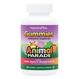 Natures Plus Animal Parade Multivitamin Assorted Cherry, Grape & Orange Flavors Παιδική Πολυβιταμίνη 60 ζελεδάκια