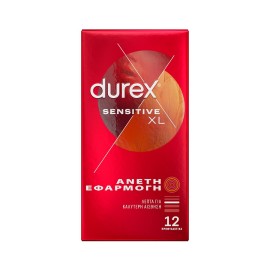 Durex Sensitive XL Προφυλακτικά Λεπτά Άνετη Εφαρμοργή 12 τεμάχια