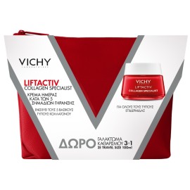 Vichy Promo Liftactiv Collagen Specialist Κρέμα Ημέρας με Πεπτίδια Κολλαγόνου για Επανόρθωση Ρυτίδων 50ml & ΔΩΡΟ Purete Therma Γαλάκτωμα 3σε1 100ml σε Κόκκινο Νεσεσέρ