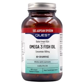 Quest Promo Omega 3 Fish Oil 1000mg Συμπλήρωμα Διατροφής Λιπαρών Οξέων 60+30caps