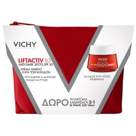 Vichy Promo Liftactiv B3 Anti Dark Spots SPF50 Κρέμα Ημέρας Κατά των Κηλίδων με SPF50 50ml & ΔΩΡΟ Purete Therma Γαλάκτωμα 3σε1 100ml σε Κόκκινο Νεσεσέρ