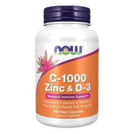 Now C-1000 Zinc & D-3 Συμπλήρωμα Διατροφής για το Ανοσοποιητικό 100 φυτικές κάψουλες