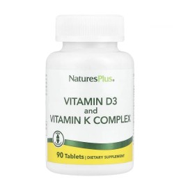 Natures Plus Vitamin D3 & Vitamin K Complex Συμπλήρωμα Διατροφής για την Οστεοπόρωση και το Ανοσοποιητικό 90tabs