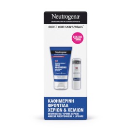 Neutrogena Promo Pack με Fast Absorbing Κρέμα Χεριών Άμεσης Απορρόφησης 75ml & Ενυδατικό Lipcare 4,8g