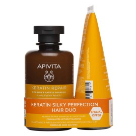 Apivita Promo Keratin Repair Σαμπουάν 250ml & Μαλακτική Κρέμα 150ml για Θρέψης & Επανόρθωσης για Ξηρά Ταλαιπωρημένα Μαλλιά σε Ειδική τιμή