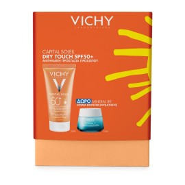 Vichy Capital Soleil Promo DRY TOUCH SPF50+ Αντηλιακή Κρέμα Προσώπου για Ματ Αποτέλεσμα 50ml με ΔΩΡΟ Mineral89 Κρέμα Booster Ενυδάτωσης 15ml