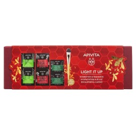 Apivita Promo Box Light It Up Express Masks με Αλόη 8ml, Ρόδι 8ml, Ginkgo Biloba 2ml & ΔΩΡΟ Πινέλο Εφαρμογής Μάσκας Προσώπου