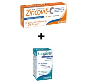 Health Aid Lungforte 30 tabs & Zincovit-C 60tabs