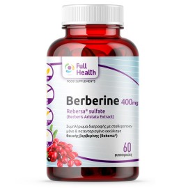 Full Health Berberine 400mg Συμπλήρωμα Διατροφής με Εκχύλισμα Θειϊκής Βερβερίνης για Μείωση των Επιπέδων Σακχάρου 60 φυτοκάψουλες