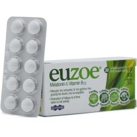 UniPharma Euzoe Melatonin & Vitamin B12 Συμπλήρωμα Διατροφής για τον Ύπνο 30 ταμπλέτες