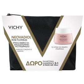 Vichy Promo Neovadiol Rose Platinium Κρέμα Ημέρας για Ανοζωογόνηση της Επιδερμίδας 50ml & ΔΩΡΟ Purete Therma Γαλάκτωμα 3σε1 100ml σε Μαύρο Νεσεσέρ