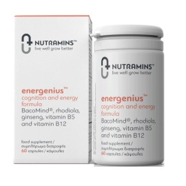 Nutramins Energenius Συμπλήρωμα Διατροφής για Ενέργεια & Ενίσχυση της Λειτουργίας του Εγκεφάλου 60 caps