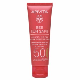 Apivita Bee Sun Safe Κρέμα Προσώπου κατά των Πανάδων & των Ρυτίδων με Χρώμα Golden SPF50 50ml