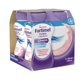 Nutricia Fortimel Protein 4 x 200ml Φράουλα Υπερπρωτεϊνικό Υπερθερμιδικό Σκεύασμα